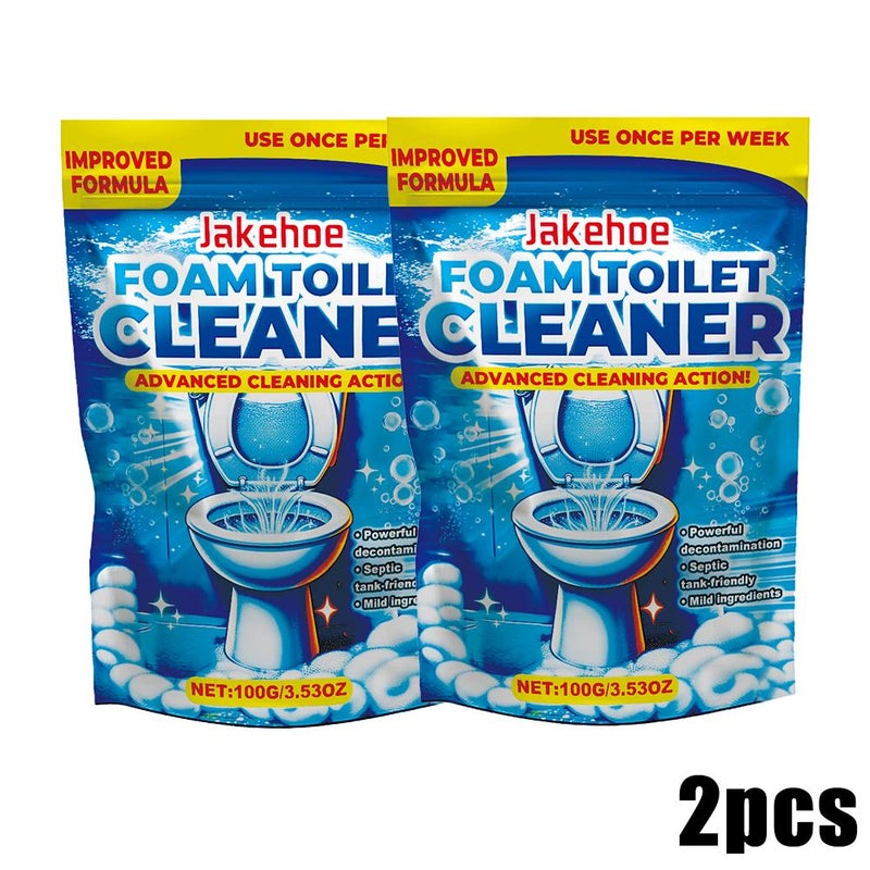 Foam toilet cleaner powder - cleans toilet bowl stains, removes odors, and leaves a pleasant fragrance.